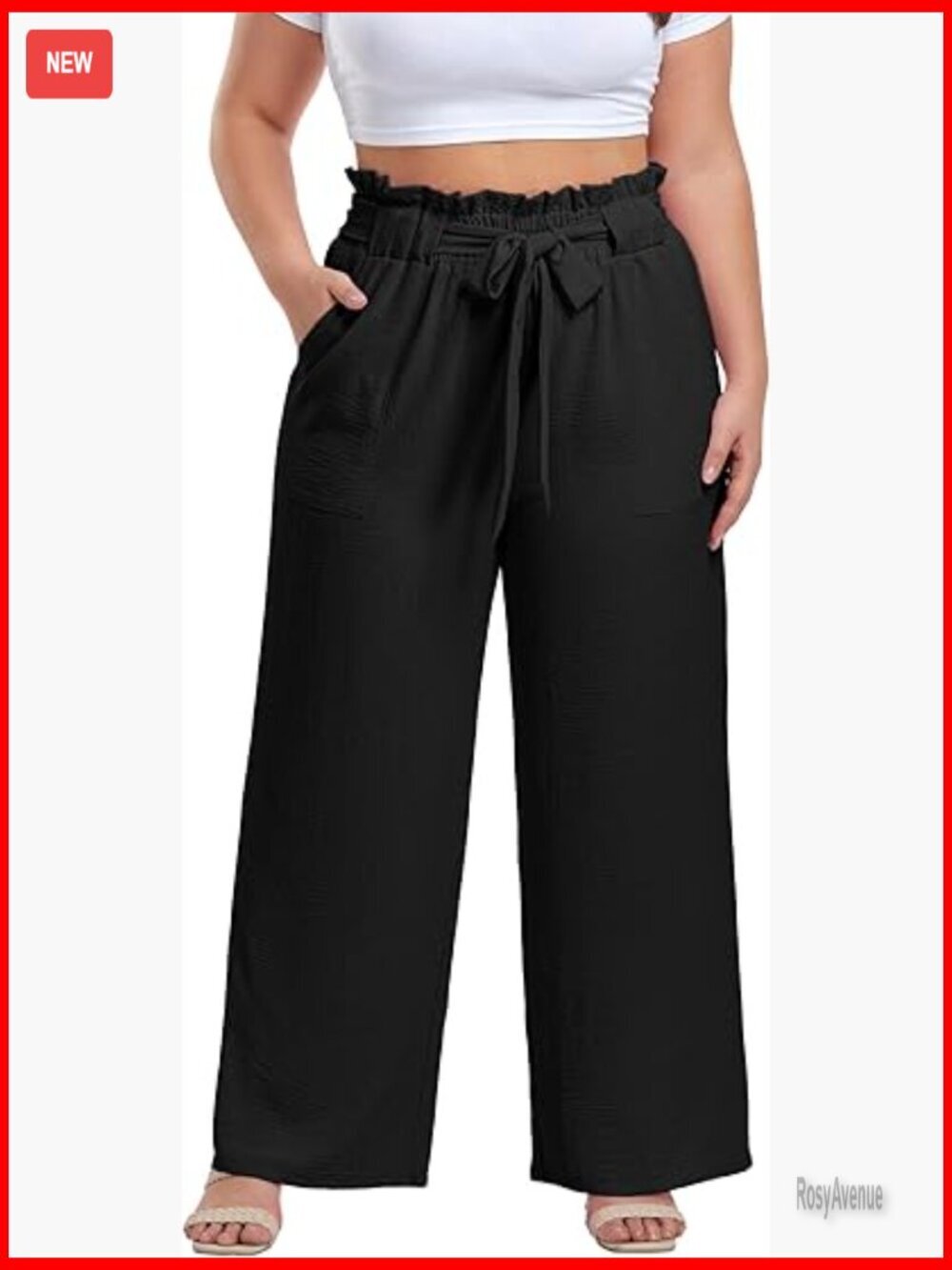 Plus Size High Waisted Wide Leg Palazzo Pants with Pockets Lightweight Polyester